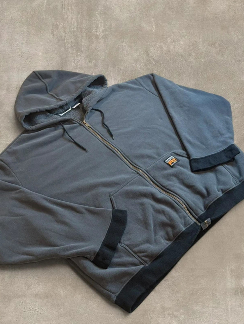 Vintage Timberland PRO Polartec Fleece Zip Hoodie Mens XXXL Grey Workwear Jacket